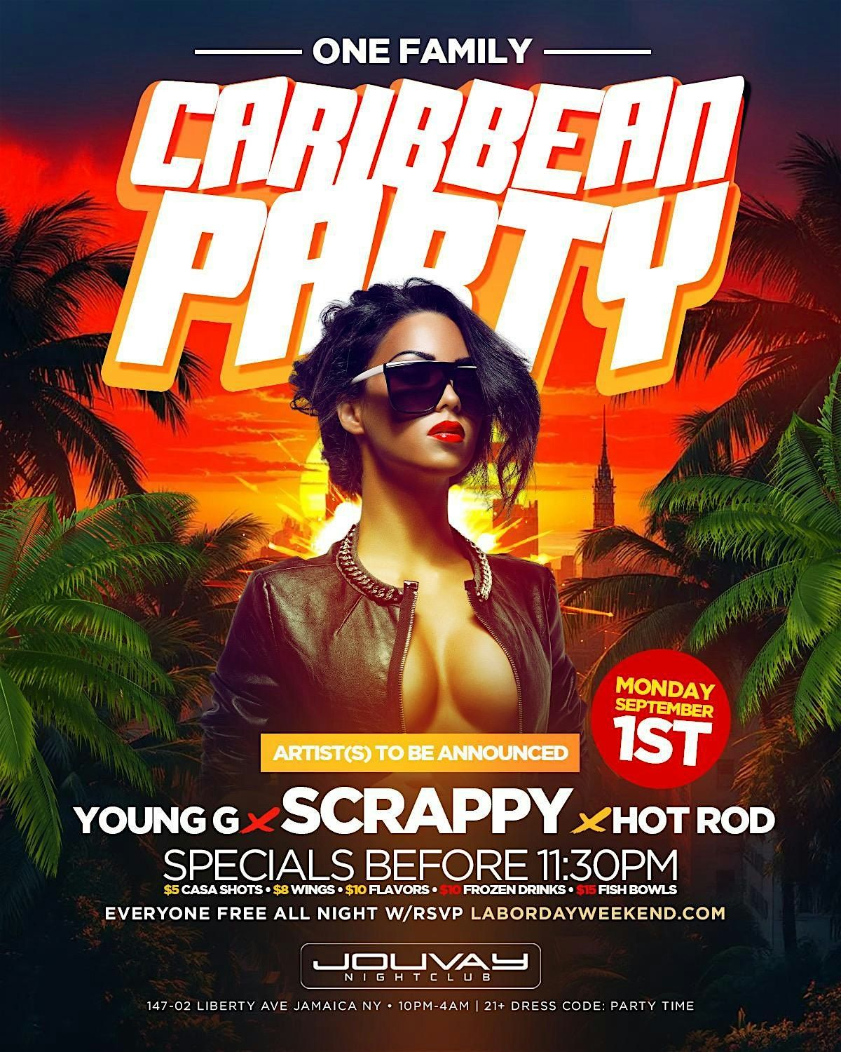 LABOR DAY MONDAY !! ONE CARIBBEAN PARTY AT JOUVAY NIGHTCLUB (