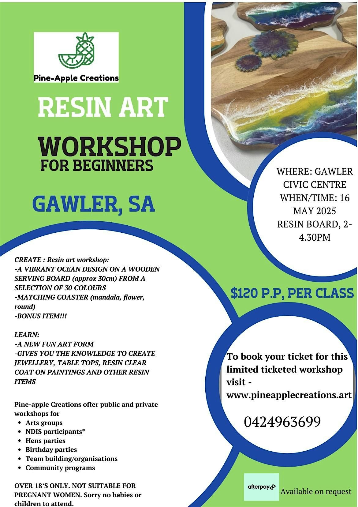 Resin art workshop (GAWLER, SA)