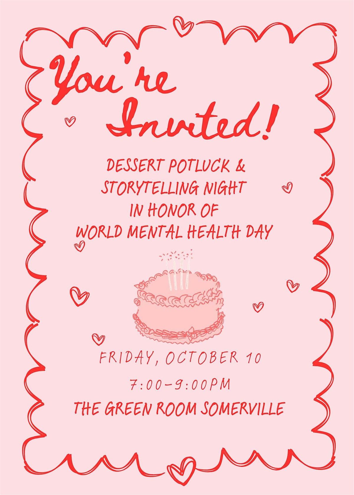 Mental Health Storytelling Night + Dessert Potluck: World Mental Health Day