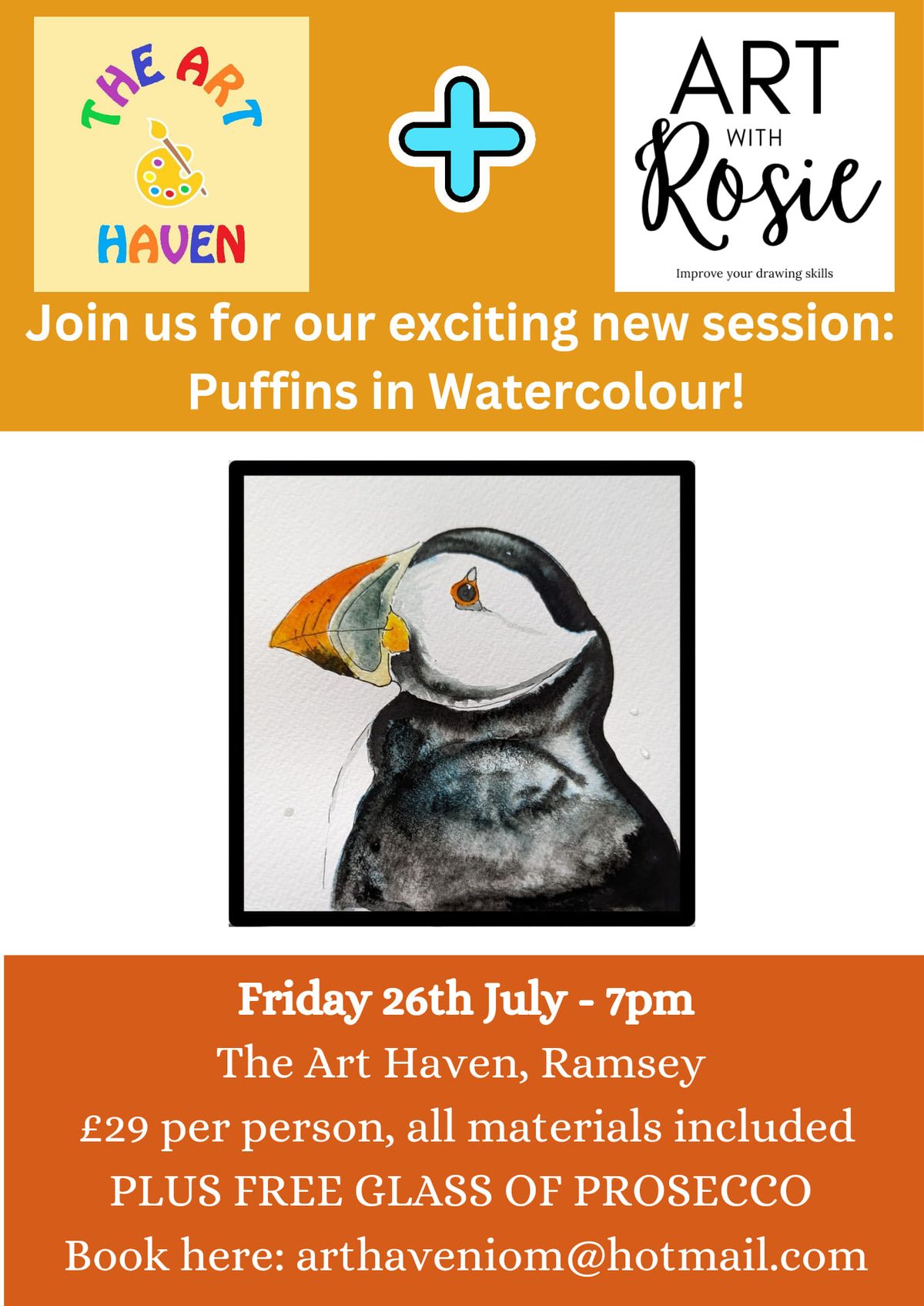 RAMSEY: Puffins (watercolour)