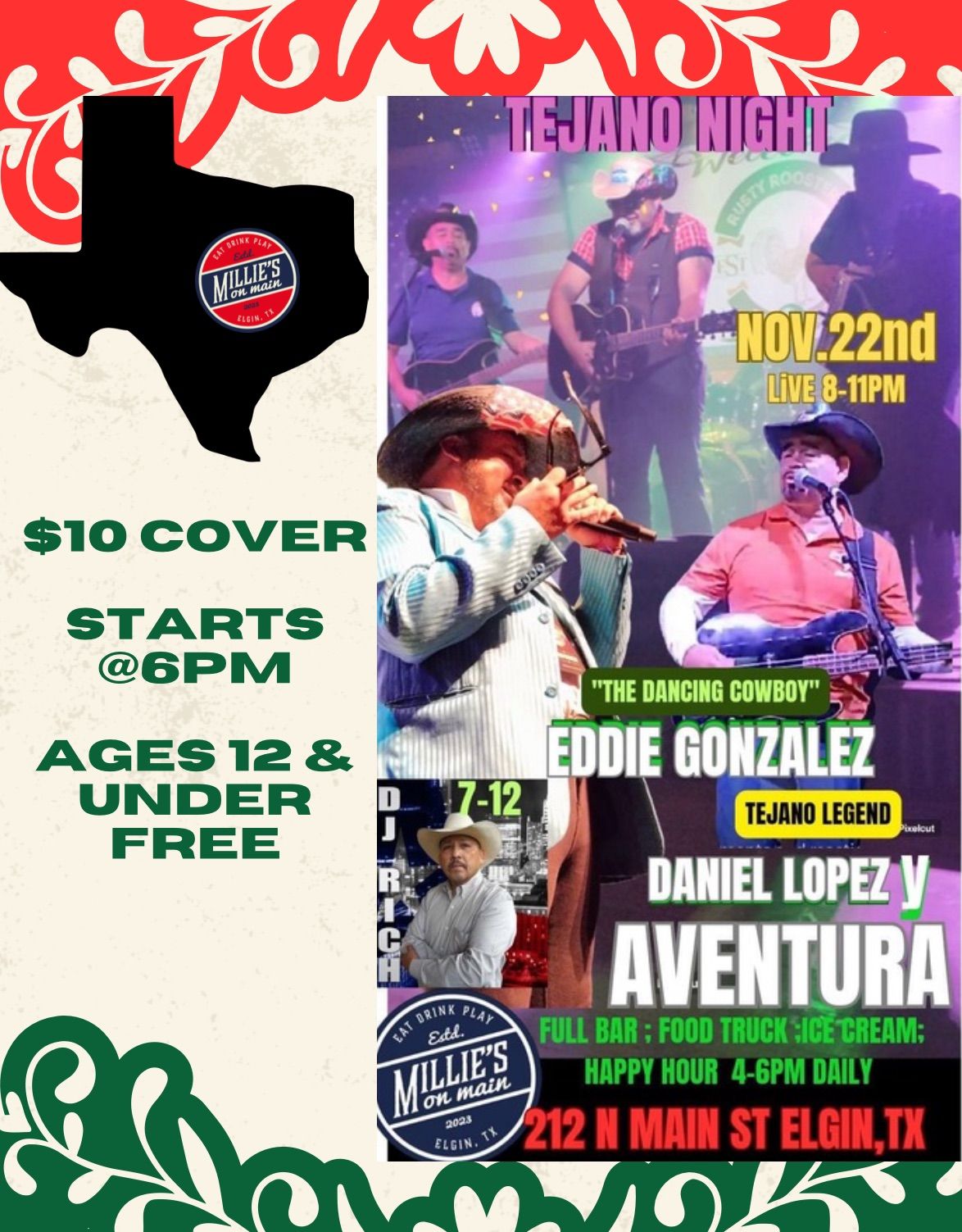 Tejano Night featuring Eddie Gonz\u00e1lez and Daniel Lopez y Aventura