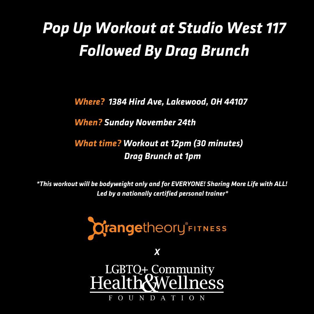 Pop Up Workout at Studio West 117 Followed by Drag Brunch - Lakewood, OH