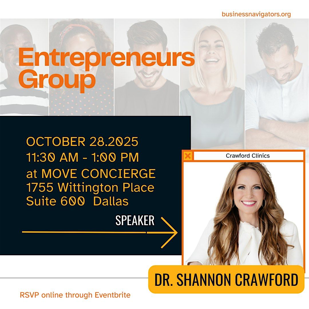 Entrepreneurs Group Meeting with Dr. Shannon Crawford