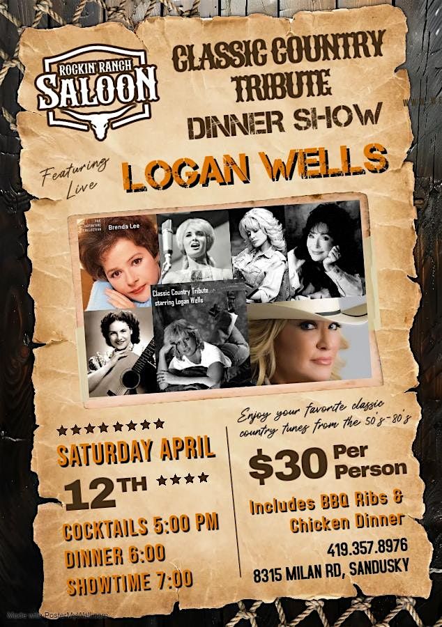 Classic Country Tribute Dinner Show with Logan Wells