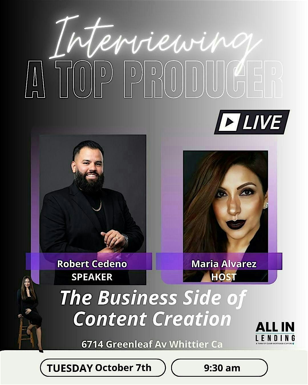 THE BUSINESS SIDE OF CONTENT CREATION, INTERVIEWING A TOP PRODUCER