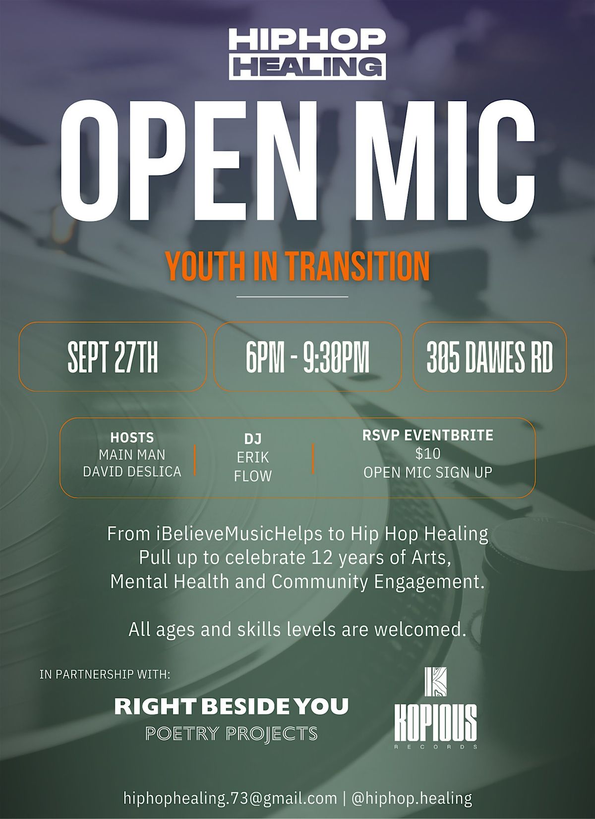 Hip Hop Healing: Youth In Transition (Open Mic)