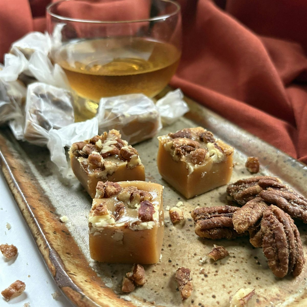 Bourbon Pecan Caramels & Caramel Sauce