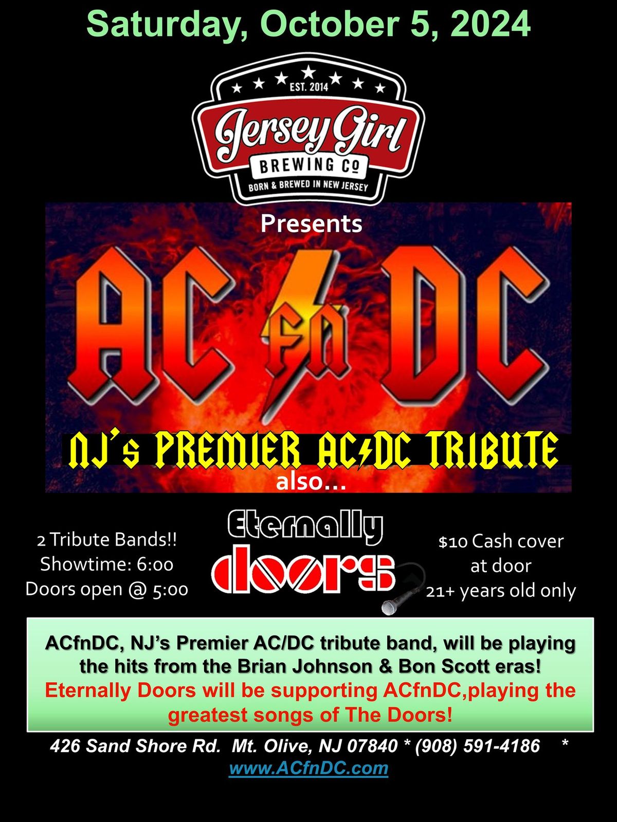 ACfnDC, NJ's Premier AC\/DC Tribute, is Back at Jersey Girl Brewing Co.!