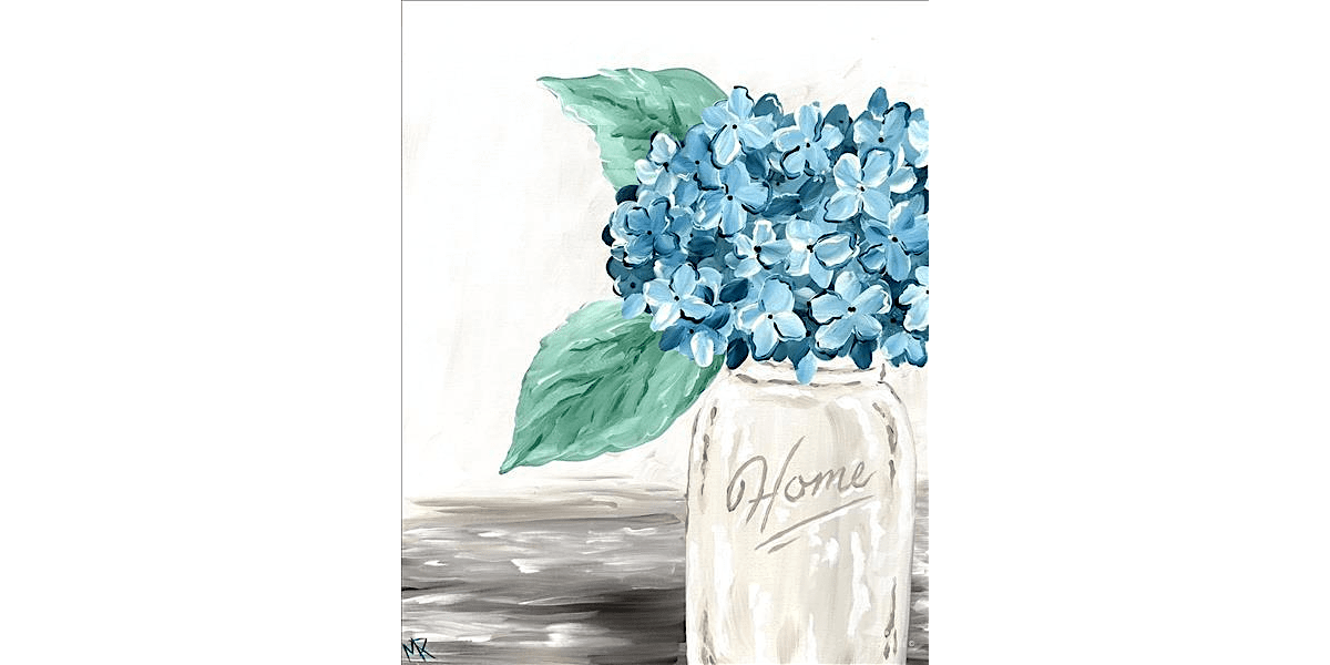 Bright Blue Hydrangeas - Paint and Sip in Austin | Classpop!\u2122