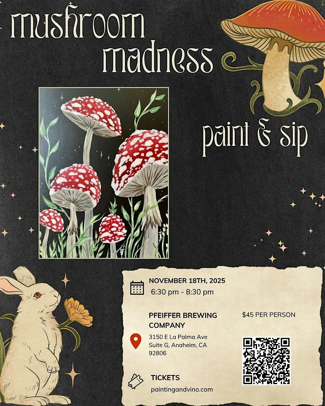 Mushroom Madness Paint and Sip in Anaheim!