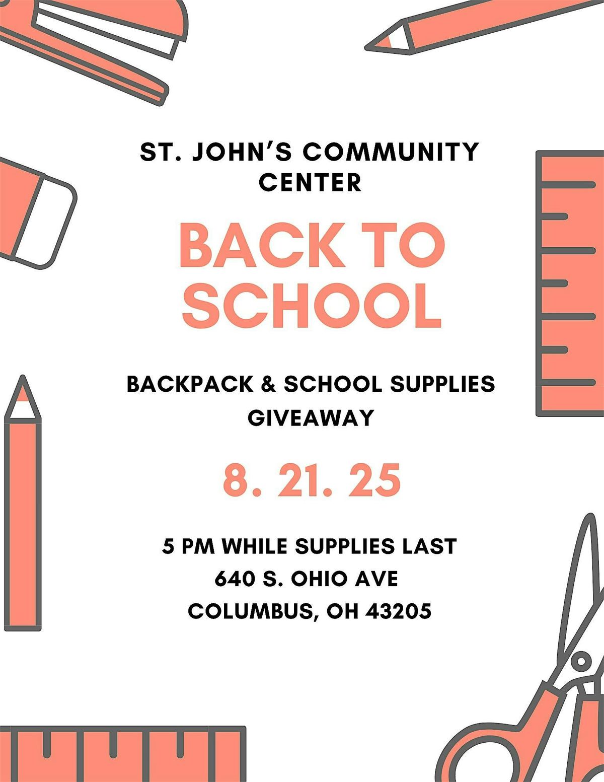 St. John Community Center Back to School Giveaway