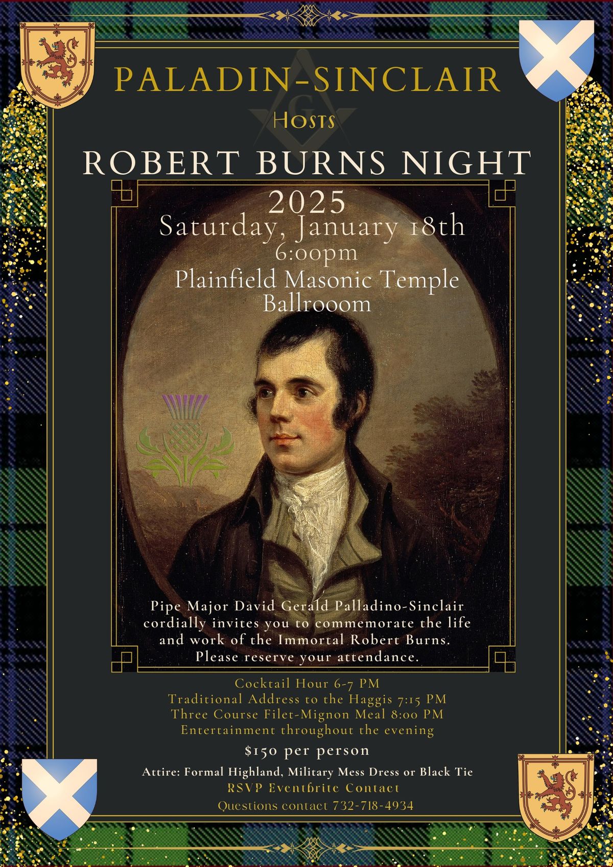 Robert Burns Night 2025 - Plainfield Masonic Temple