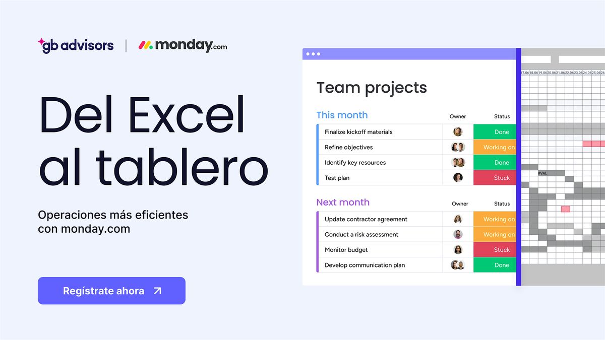 Del Excel al Tablero: Operaciones m\u00e1s eficientes con monday.com