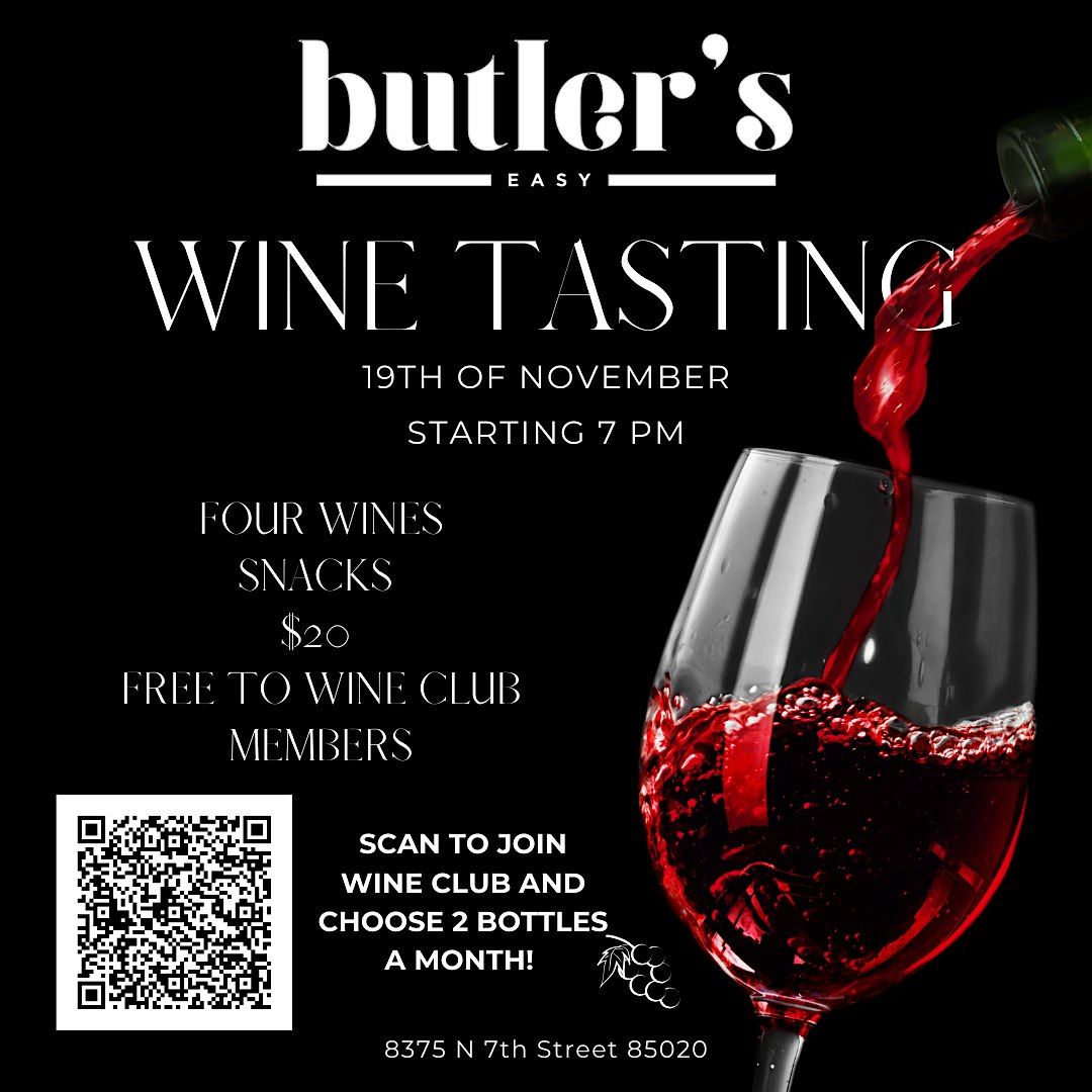 Wine Tasting at Butler's Easy feat. Fall Wines!