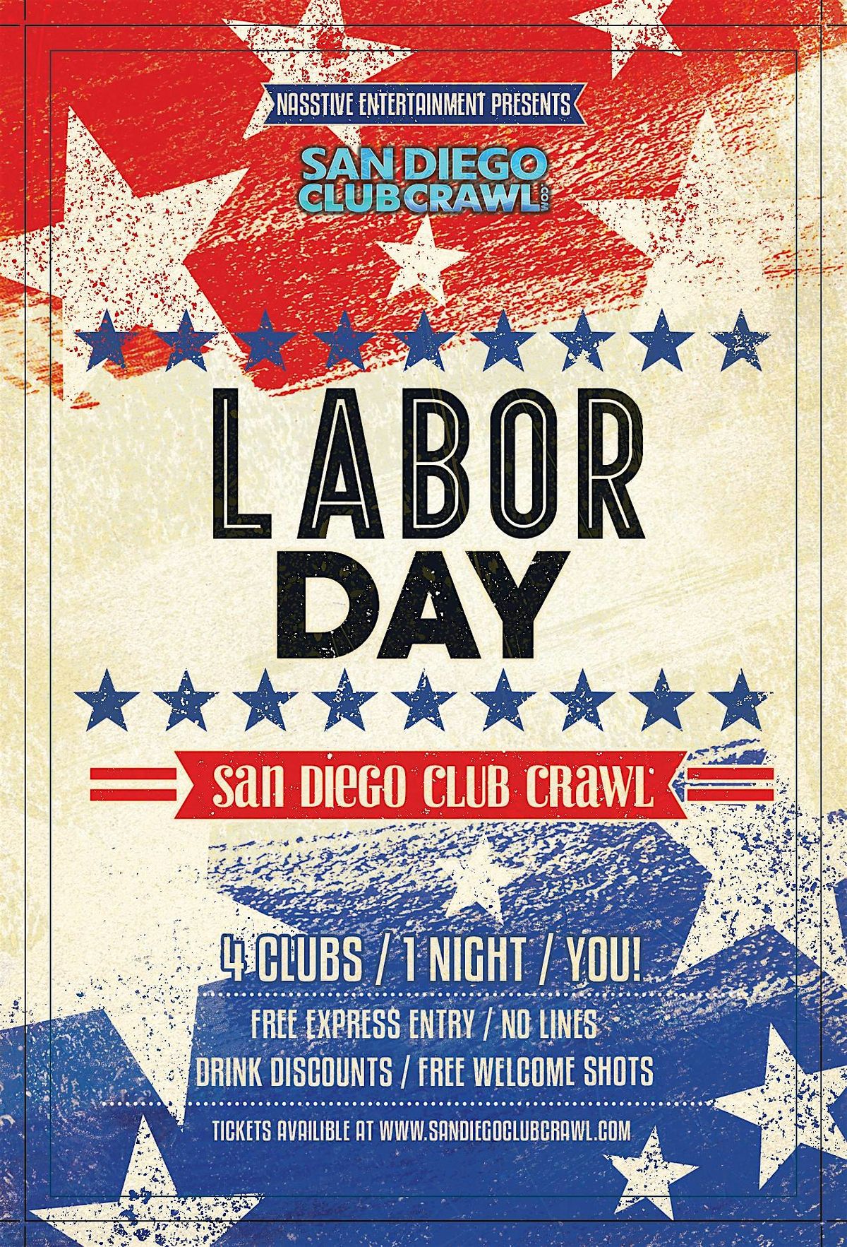 LABOR DAY WEEKEND Bar and Club Crawl San Diego - Saturday, August 30th!