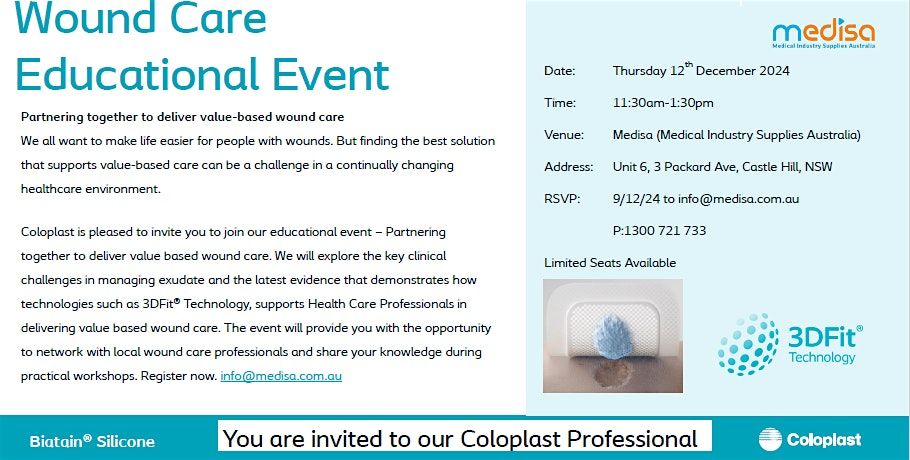 Wound Care Educational Event, Lunch & Learn (Coloplast x Medisa)