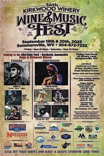 34th ANNUAL KIRKWOOD WINERY WINE & MUSIC FEST
