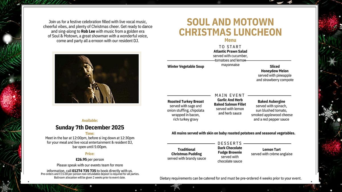 SOUL AND MOTOWN CHRISTMAS LUNCHEON