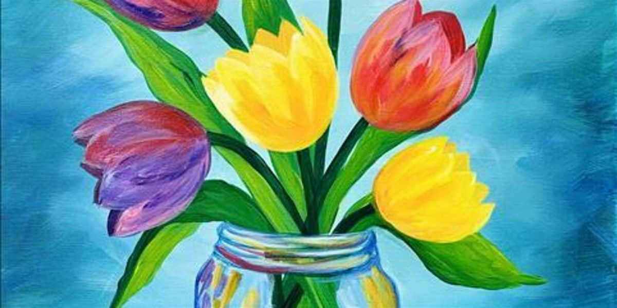 Mason Jars of Tulips - Paint and Sip by Classpop!\u2122