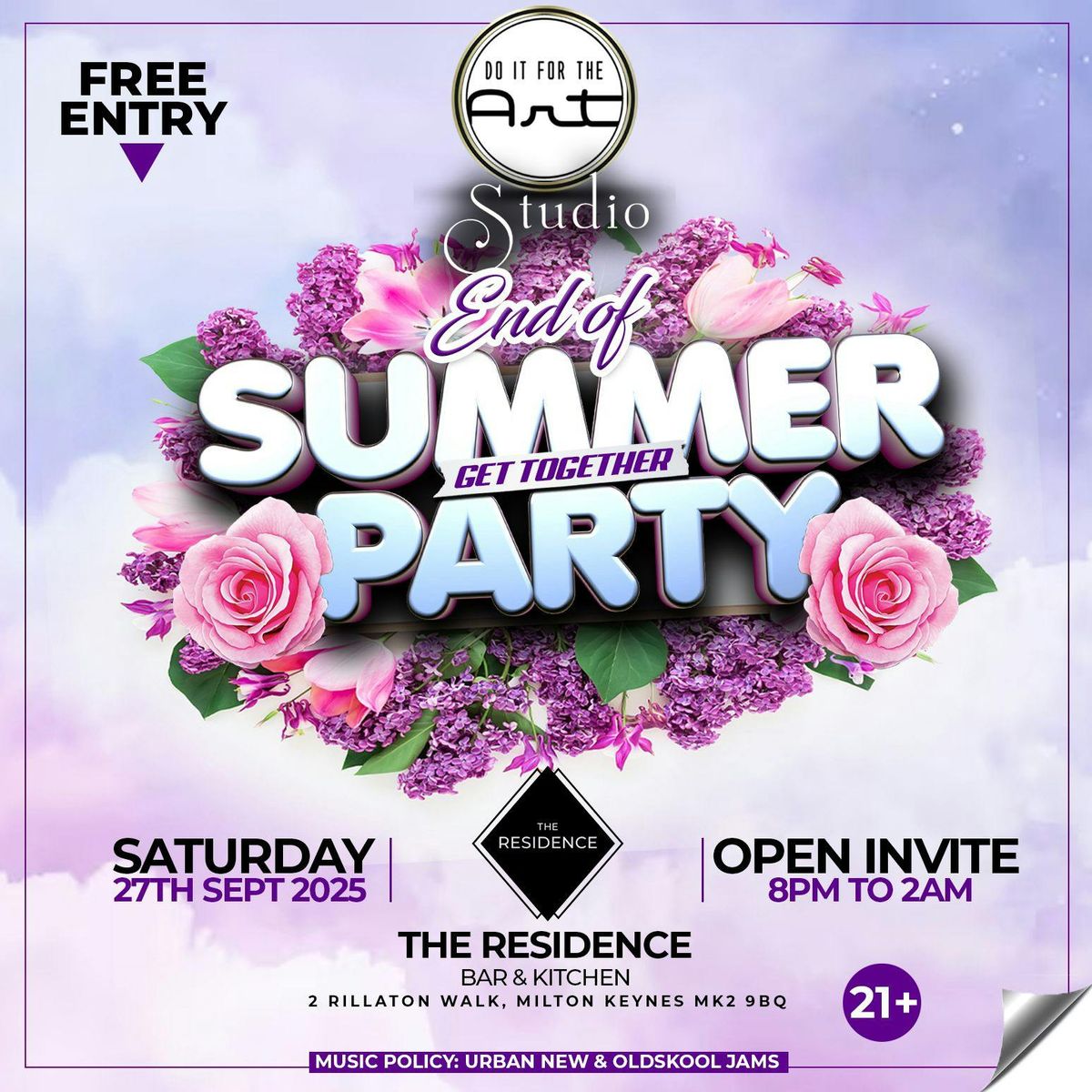 END OF SUMMER PARTY - DO IT FOR THE ART STUDIO