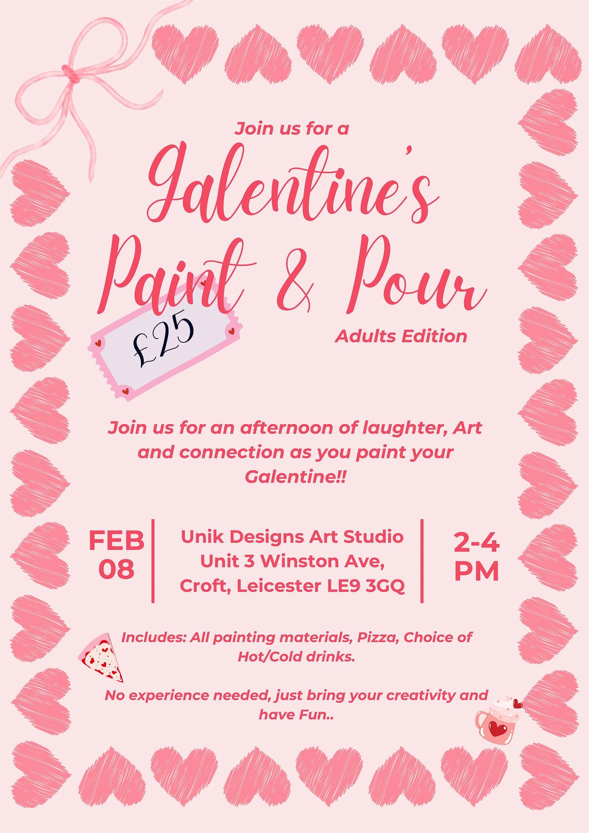 Galentines Paint And Pour Art Workshop (Age 15 Onwards)