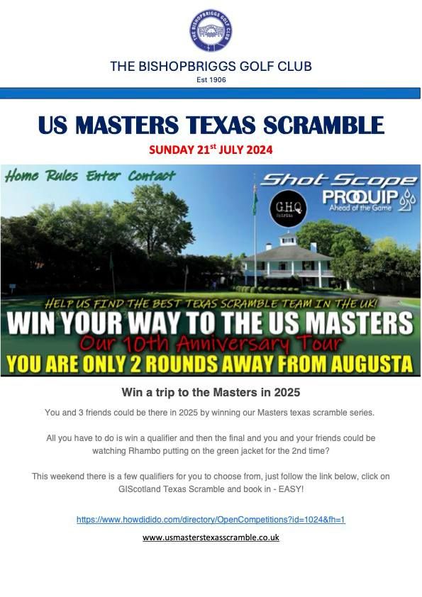Golf in Scotland - US Masters Texas Scramble