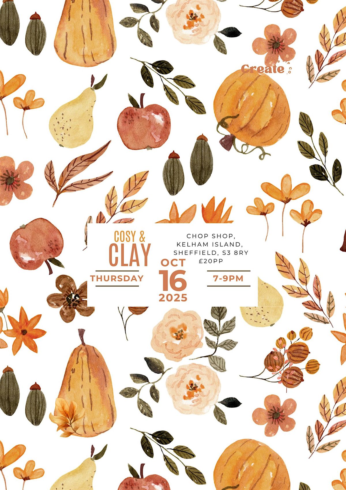 Create and Sip Co. Presents Cosy and Clay at The Chop Shop