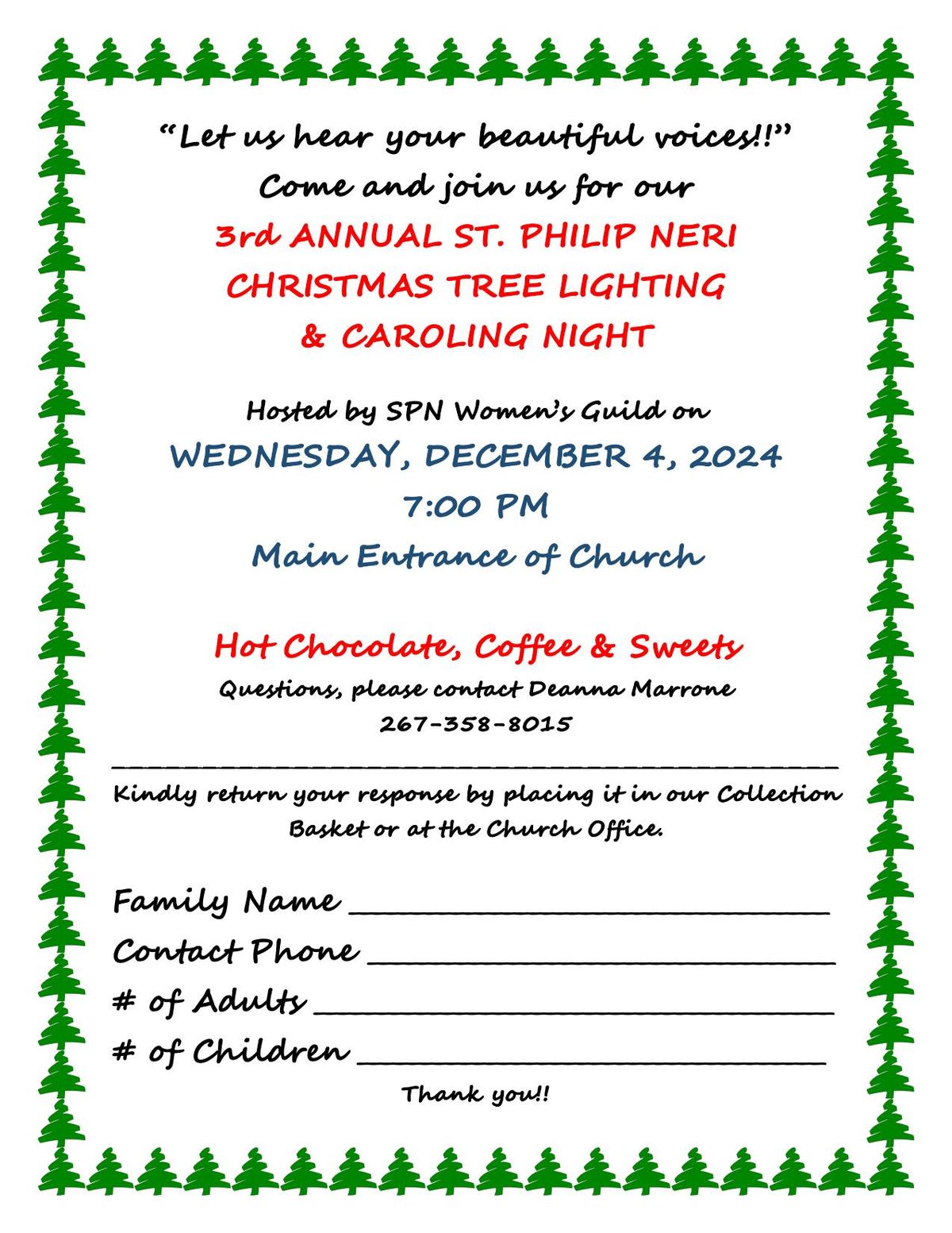 Annual Tree Lighting & Caroling Night