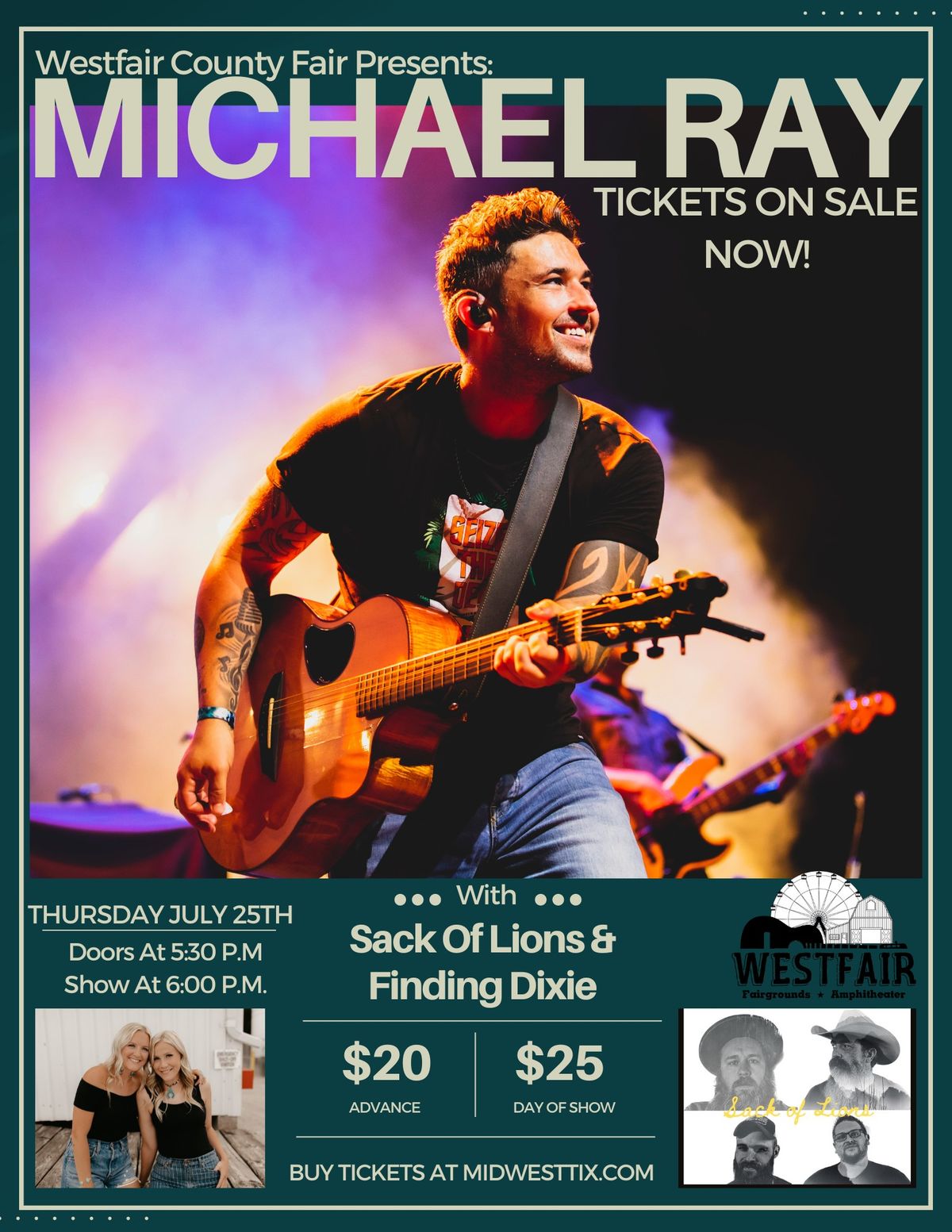 Michael Ray w\/ Sack of Lions and Finding Dixie