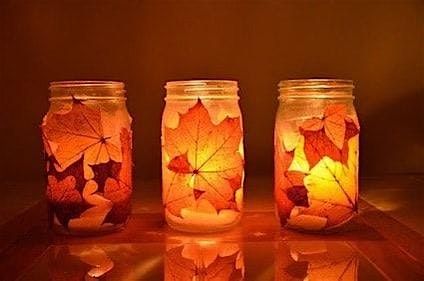 DIY Autumn Leaf Candle Holder