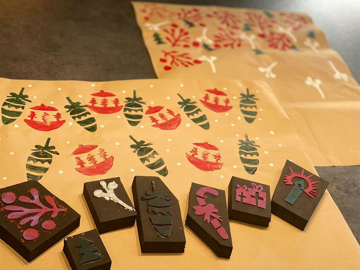 Making the block print stamps & your gift wrapping paper