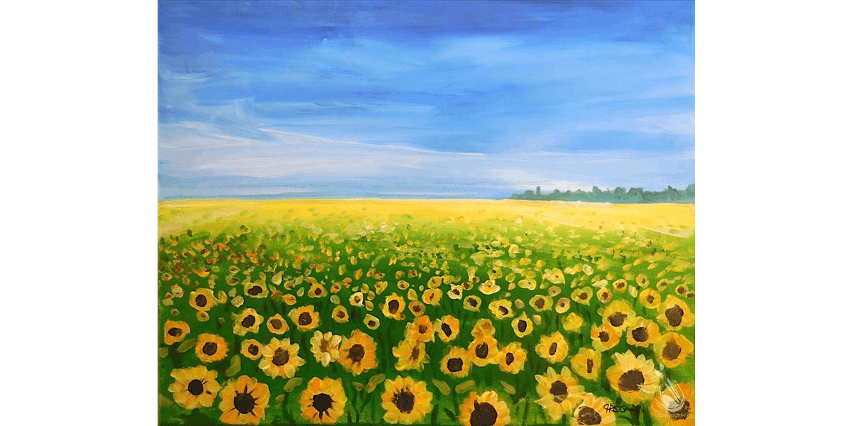 A Gentle Breeze Through a Sunflower Field - Paint and Sip in San Antonio | Classpop!\u2122