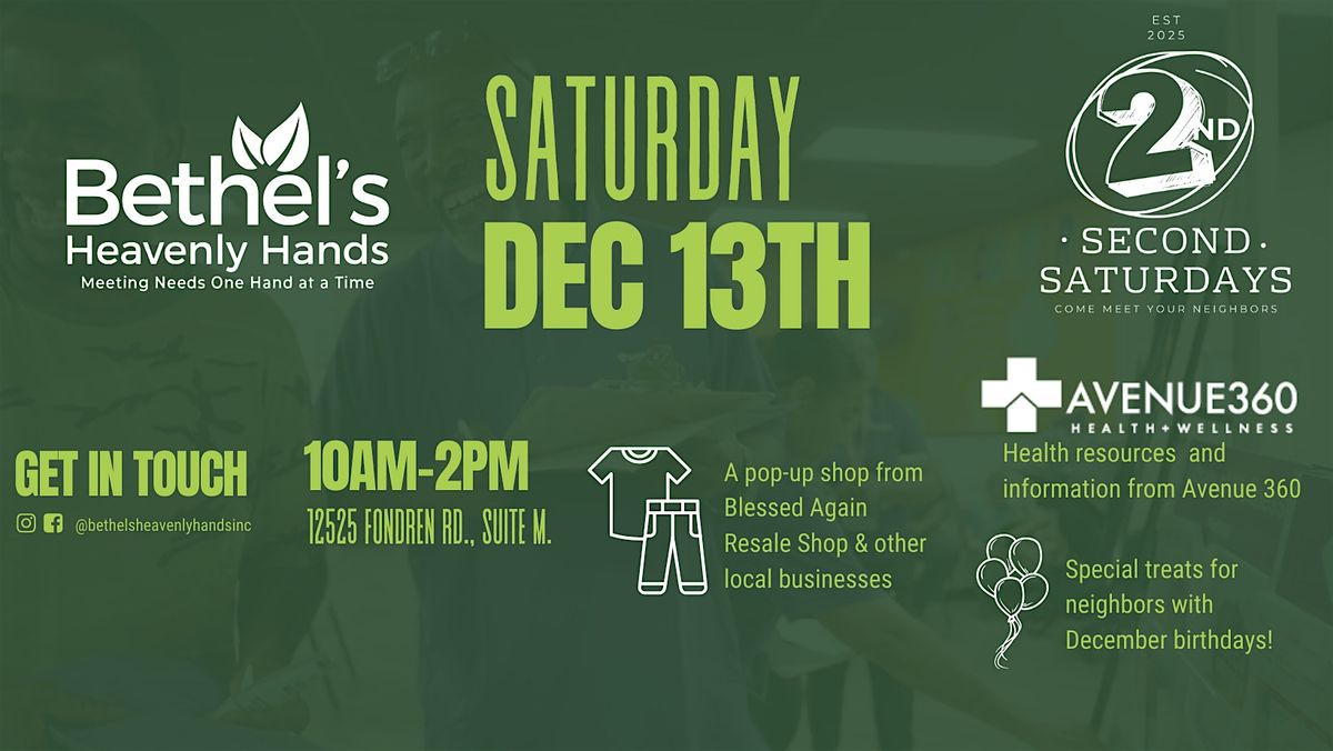 Bethel's Heavenly Hands 2nd Saturdays - December