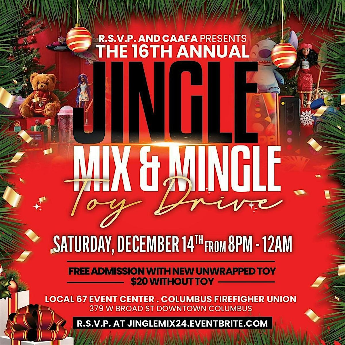 RSVP\/CAAFA presents The 16TH Annual Jingle Mix and Mingle Toy Drive Event