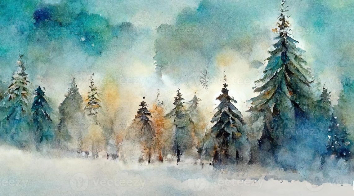 FULL - Xmas Watercolour Paint Class - Winter Pines with Sharon O'Leary Sat. Dec. 7  from 1 to 4 pm