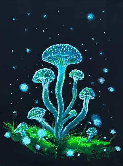 Glowing Mushrooms Paint Night