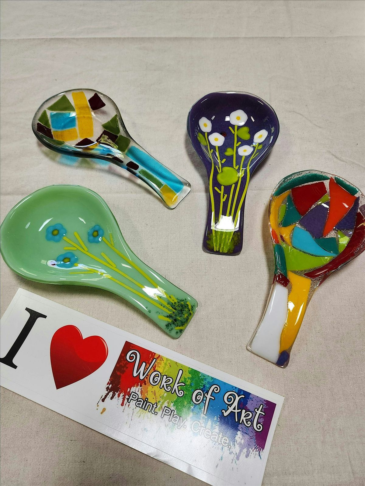 Glass Fusing Class - Large Spoon Rest w\/handle