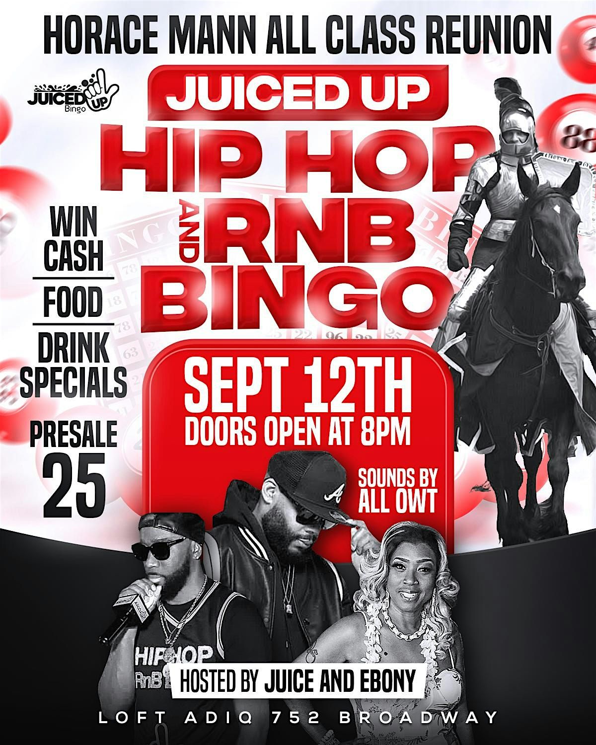 Juiced Up Hip Hop and RnB Bingo