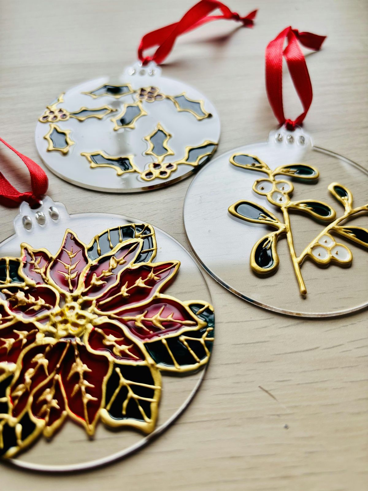 Hand painted Christmas decorations