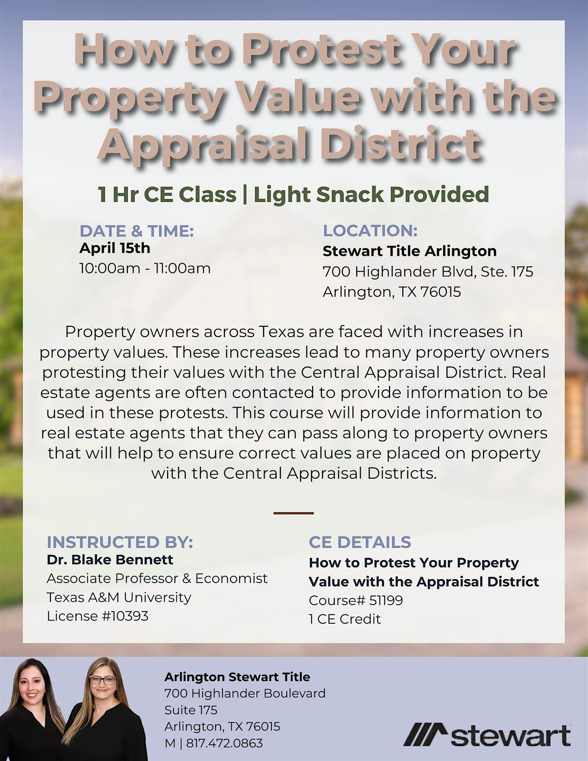 CE Class: How to Protest Your Property Value with the Appraisal District