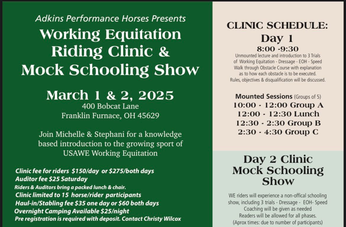 Working Equitation Clinic and Schooling Show