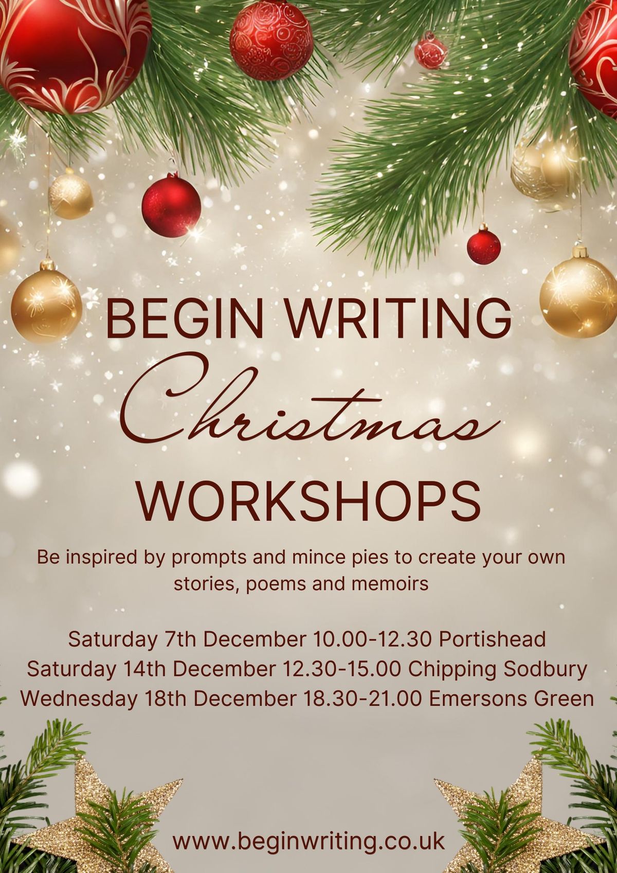 Begin Writing Christmas Workshop PORTISHEAD