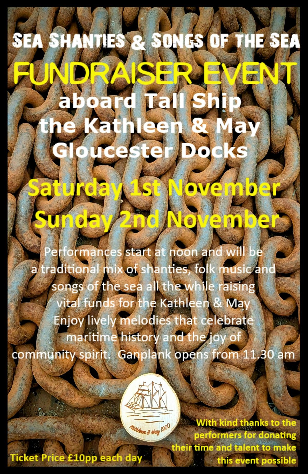 Sea Shanties & Songs of the Sea aboard Tall Ship the Kathleen & May