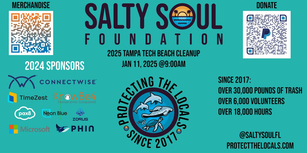 Tampa Tech Beach Cleanup 3.0 at Dunedin Causeway with Salty Soul Foundation