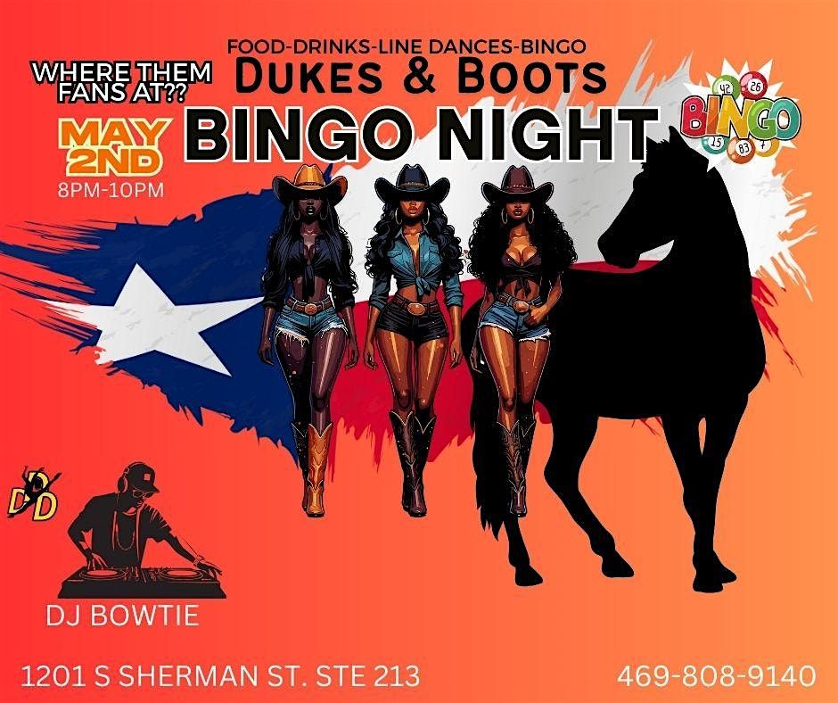 DUKES & BOOTS BINGO
