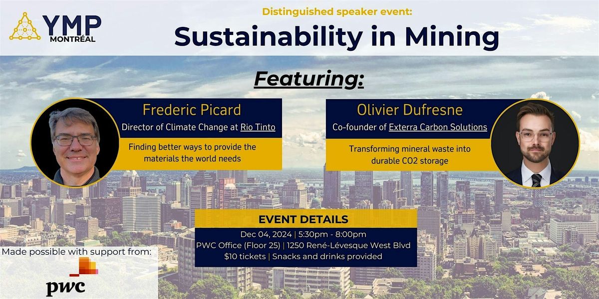 Young Mining Professionals: Sustainability in Mining Speaker Event