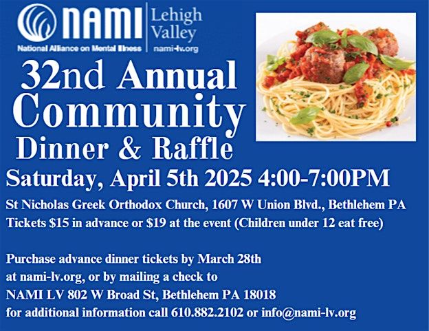 NAMI Lehigh Valley's 32nd Annual Community Dinner and Raffle