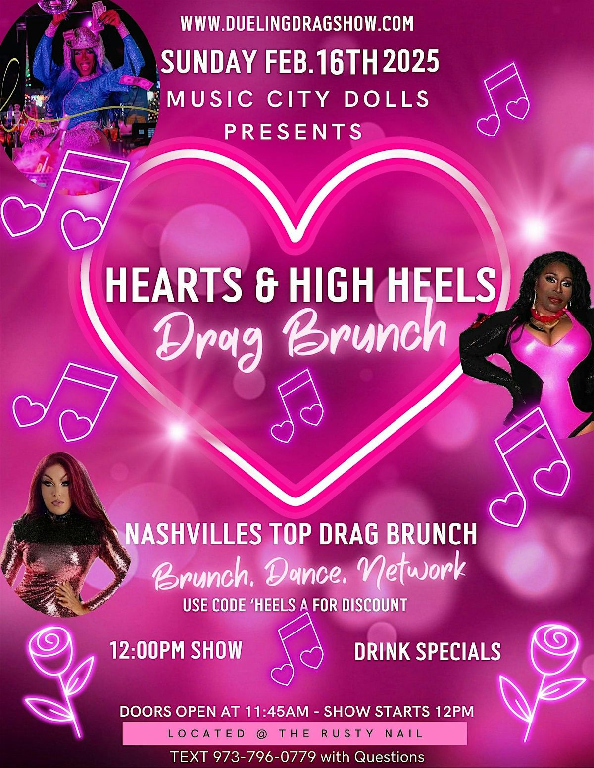 HEARTS & HIGH HEELS DRAG BRUNCH- presents by Music City Dolls