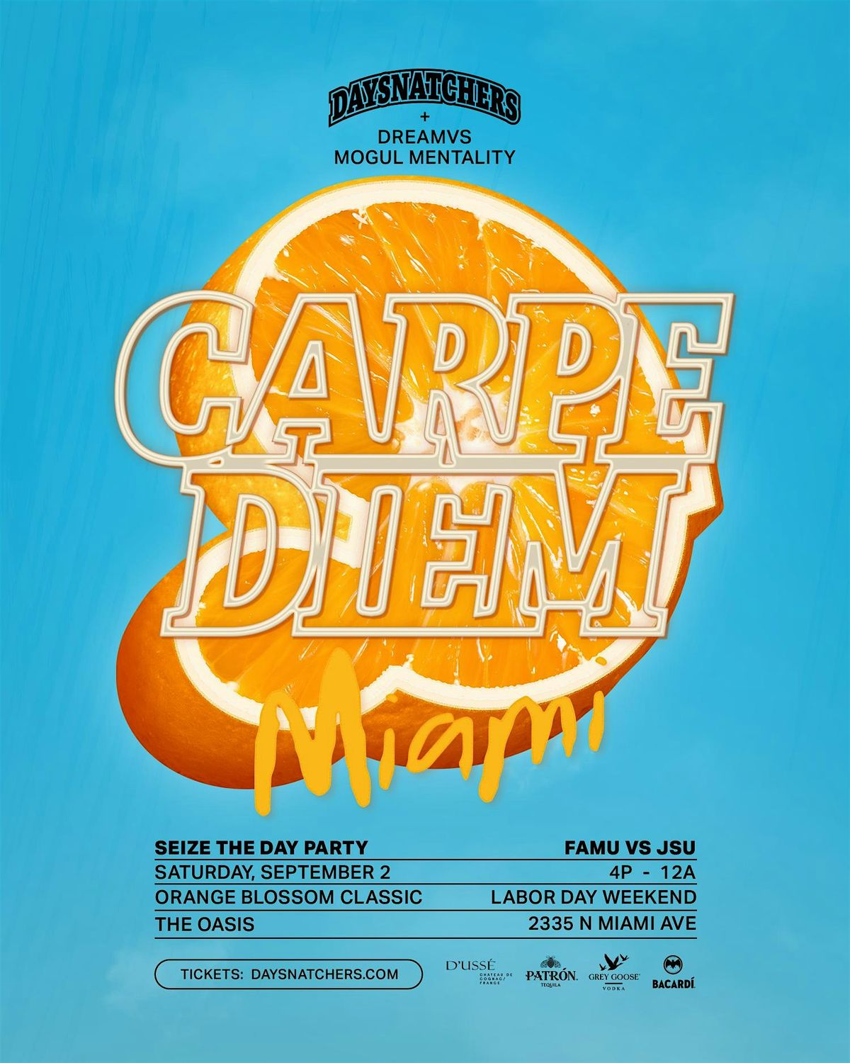Carpe Diem Day Party: FAMU vs Howard + UM  vs Notre Dame
