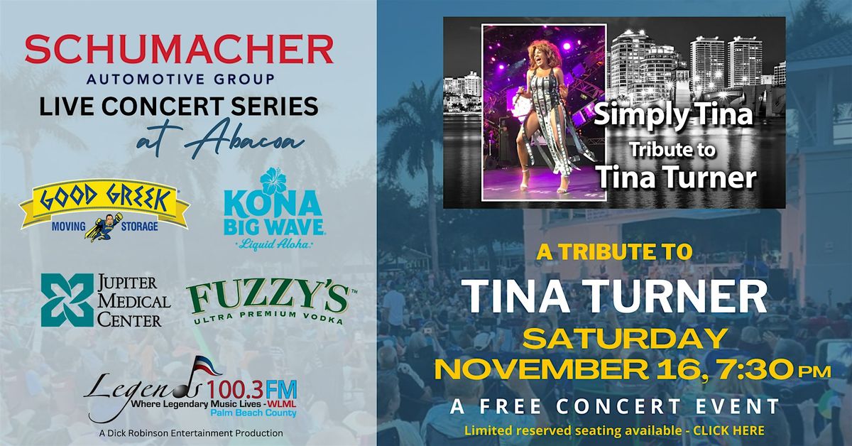 Simply Tina - Tina Turner Tribute - FREE CONCERT. Optional Reserved Seat